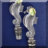 G02. Waterford Crystal seahorse wine stoppers.